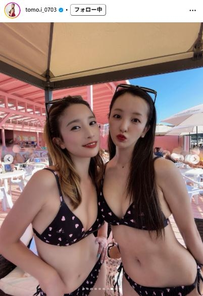 「全男が釘付け」板野友美「会社のメンバー」とのビキニショットに「レベチで可愛い、、」