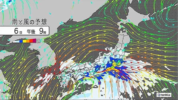 大雨エリア東へ　東海や関東で滝のような雨も　道路の冠水など警戒　6日(日)の天気