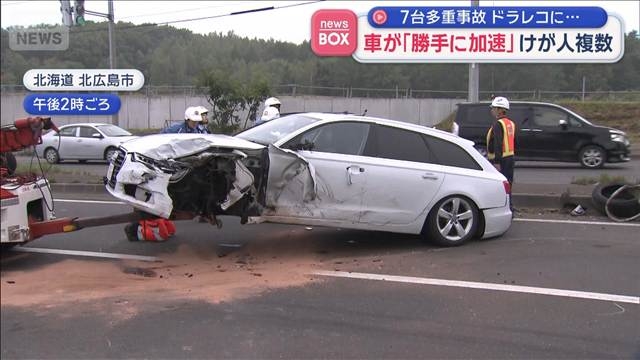 車が「勝手に加速」けが人複数　7台多重事故　ドライブレコーダーに瞬間映像（テレビ朝日系（ANN）） - Yahoo!ニュース
