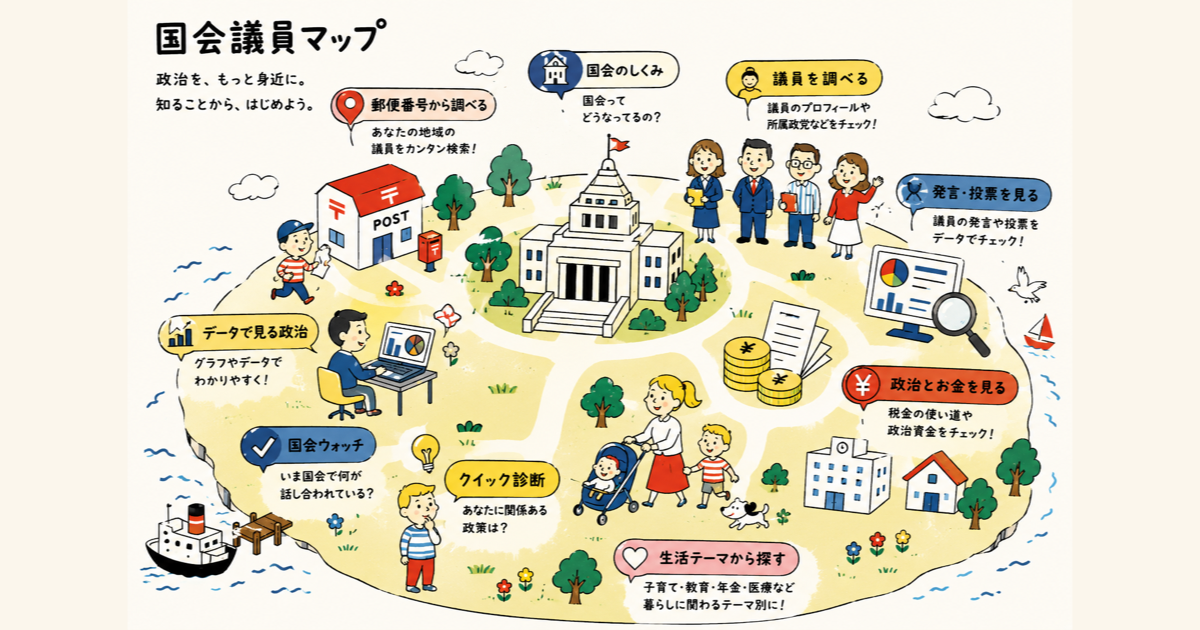 国会議員マップ — あなたに近い議員がわかる