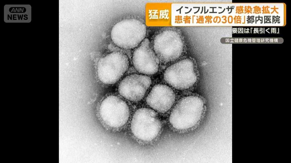 インフルエンザ感染急拡大　患者「通常の20〜30倍」都内医院　「長引く雨」一因か
