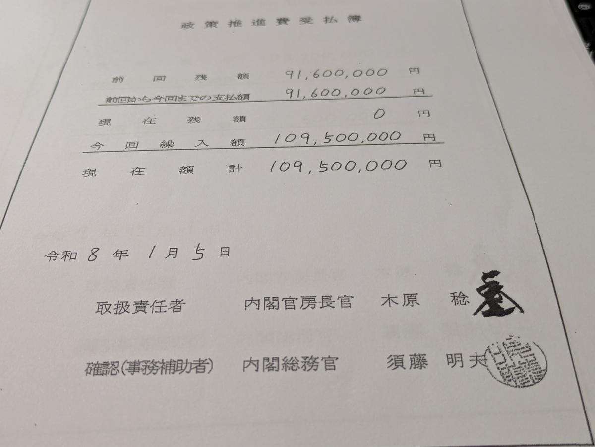 高市政権が１億９５０万円支出/衆院解散目前になぜ官房機密費/平均大きく上回る額 | しんぶん赤旗｜日本共産党